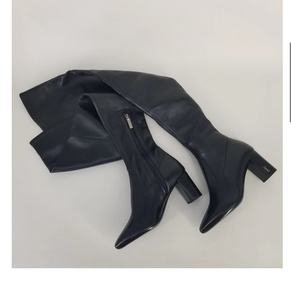 Authentic Saint Laurent Black Thigh High Leather - Picture 11 of 12